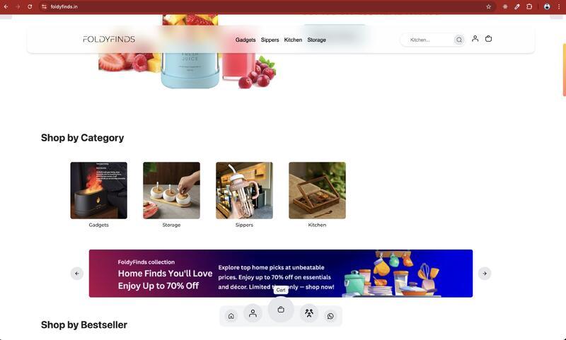Foldyfinds E-commerce Shopping Platform